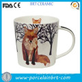 White fox and tree cartoon painting universal Coffee Mug